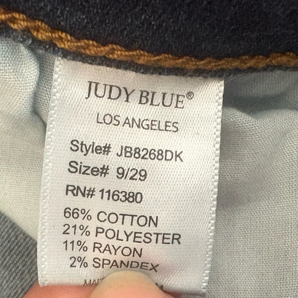 Judy Blue JB8268DK Buffalo Plaid Patch Skinny Jeans Size 9 39